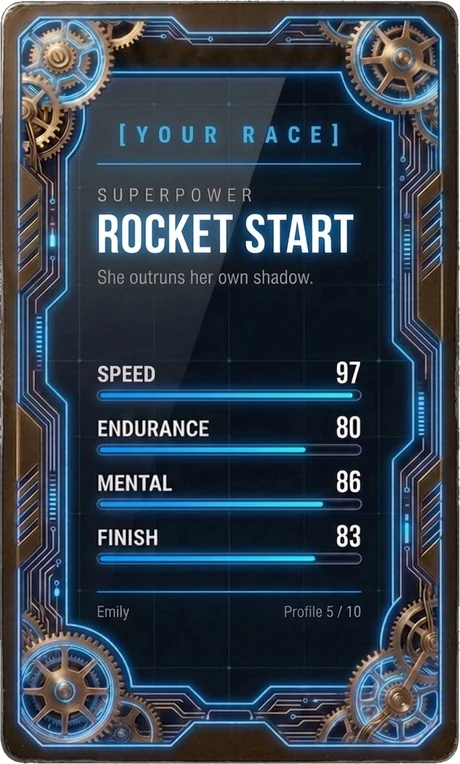Card back: Rocket Start superpower, profile 5 of 10