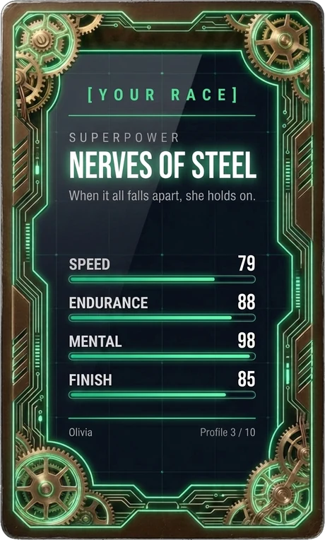 Card back: Nerves of Steel superpower, profile 3 of 10